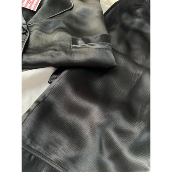 Luxury Siyah İpek Saten Pijama Takımı