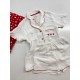 Red Love Beyaz Organik Müslin Şortlu Takım Red Love Beyaz Organik Müslin Şortlu Takım