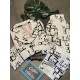 Uzun Kollu Pijamalar-White Müslin Letters Gömlek Pantolon Pijama Takımı Uzun Kollu Pijamalar-White Müslin Letters Gömlek Pantolon Pijama Takımı