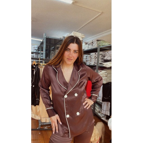 Kahve Luxury Pijama Takımı