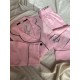 Pembe Bonjour Nakışlı Dokuma Fitilli Pijama Takımı Pembe Bonjour Nakışlı Dokuma Fitilli Pijama Takımı