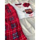 Good Night Tedy Beyaz Ekose Çift Pijama Takımı Good Night Tedy Beyaz Ekose Çift Pijama Takımı