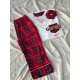 Good Night Tedy Beyaz Ekose Çift Pijama Takımı Good Night Tedy Beyaz Ekose Çift Pijama Takımı