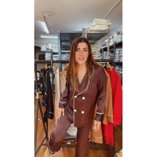 Kahve Luxury Pijama Takımı