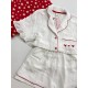 Red Love Beyaz Organik Müslin Şortlu Takım Red Love Beyaz Organik Müslin Şortlu Takım