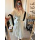 Luxury Özel Kutulu Saten Kimono Sabahlık Siyah Çiçekli