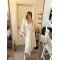 Luxury Özel Kutulu Saten Kimono Sabahlık Somon Çiçekli 