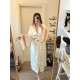 Luxury Özel Kutulu Saten Kimono Sabahlık Somon Çiçekli