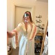 Luxury Özel Kutulu Saten Kimono Sabahlık Somon Çiçekli