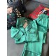 Uzun Kollu Pijamalar-Yeşil Saten Uzun Kollu Pijama Takımı Uzun Kollu Pijamalar-Yeşil Saten Uzun Kollu Pijama Takımı