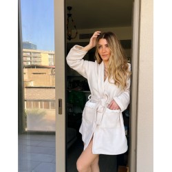 Yumuşak Dokulu Polar Kısa Sabahlık (KREM)