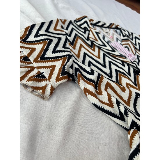 Zigzag Bürümcük Kumaş Şortlu Takım