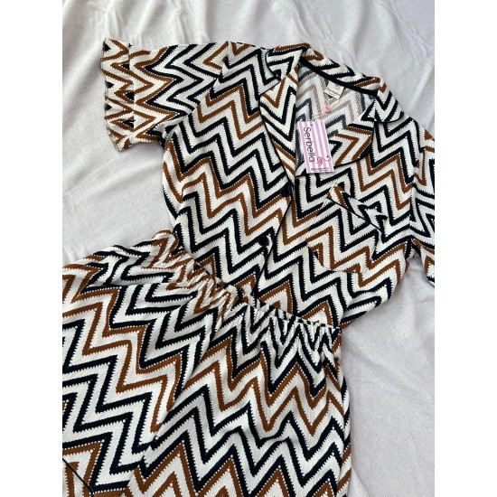 Zigzag Bürümcük Kumaş Şortlu Takım